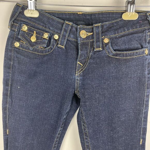True Religion Joey Dark Wash Skinny Jeans Gold Sequin Pockets Size 26 In…​​​ - Picture 3 of 9